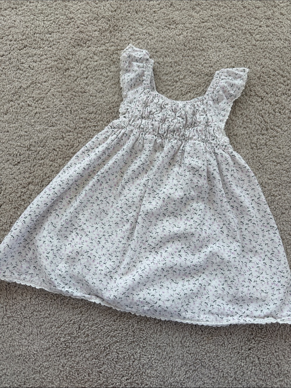 2T Tullabee Girls White Floral Smocked Sundress